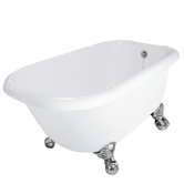 Trinity AcraStone Traditional Bath Tub with No Faucet Holes in White