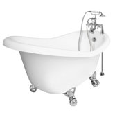 Ascot AcraStone Slipper Right Champagne Massage Bath Tub Faucet Package 1