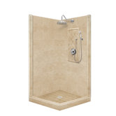 Premium Pivot Door Front-and-Left Threshold Shower Enclosure