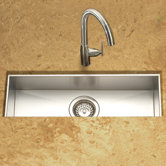 Contempo Zero Radius Undermount Trough Bar/Prep Kitchen Sink in Brushed Satin