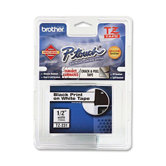 P-Touch Tze Standard Adhesive Laminated Labeling Tape, 1/2W