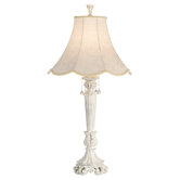 Kathy Ireland Essentials Chateau De Bordeaux Table Lamp in Rubbed White