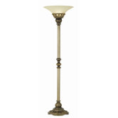 Timeless Elegance Torchiere Floor Lamp in Applewood