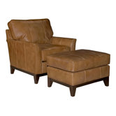 Perspectives Leather Chair and Ottoman