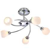 Rena Five Light Semi Flush Mount in Chrome