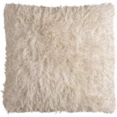White Shag Floor Pillows