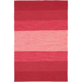India Red Striped Rug