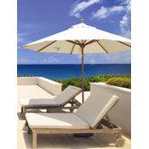 9' Designer Teak Market Umbrella