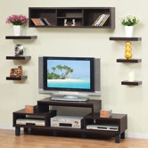 Somer Hanging Shelves and Cabinet in Red Cocoa