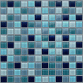 Glass Mosaic 12" Tile Accent in Navy