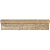 Tumbled Marble Chair Rail Tile Trim in Noce
