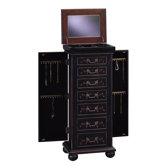 Lucca Black Jewelry Armoire