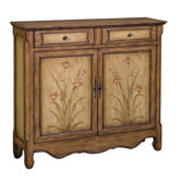 Ava Aged Cream Floral Cupboard