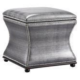 Benches Faux Snakeskin Metallic Storage Cube Ottoman