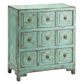Hand Painted Apothecary 9 Drawer Chest