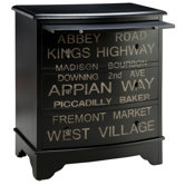 Painted Treasures Transit Sign Inspired Accent Chest