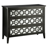 Cosmopolitan Mirror Front Accent 3 Drawer Chest