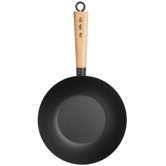 Pure Oriental Wooden Handled Carbon Steel Wok