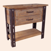 Rustic Forge Console Table