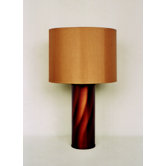 Tiger Table Lamp in Rust with Gold Shade