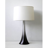 Flamingo Table Lamp in Smoke with White Linen Shade