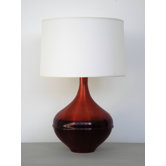 Horizon Kiss Table Lamp in Raku with White Linen Shade