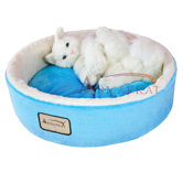 Cat Bed in Sky Blue and Ivory