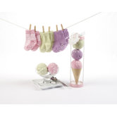 "Sweet Feet" Three Scoops of Socks Gift Set in Pink