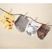 ''Sock Safari'' 4-Pair Animal Themed Sock Set