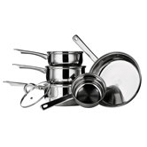 5 Piece Stainless Steel Cookware Set with Glass Lid