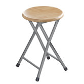 Folding Stool with Silver Legs