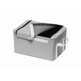 Folding Storage Box with Handles in Grey/White