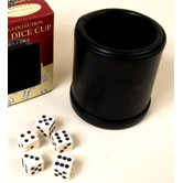 Leather Dice Cup with Five Dice