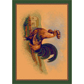 Fall Seasonal Rise and Shine Rooster Novelty Rug