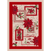 Winter Seasonal Holiday Winter Bouquet Novelty Rug