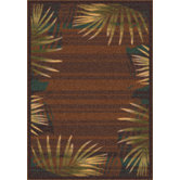 Modern Times Palm Brown Leather Rug