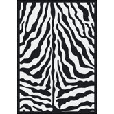 Black & White Zebra Glam Black Ink Rug