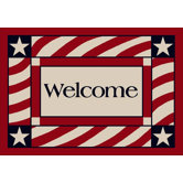 Summer Patriotic Welcome America Door Mat