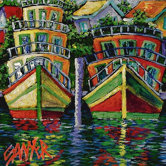 Don Sawyer Party Boats Tropical Novelty Rug
