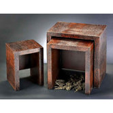 Faux Crocodile Nesting Table Set