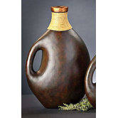 21" Deep Brown Ceramic Urn