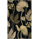 Waverly Black Floral Rug