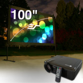 100" Yard Master Screen & LED Projector Bundle (outdoor)