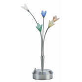 Flora Table Lamp in Steel with Colored Glass