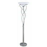 Majesty  Torchiere Lamp in Satin Steel