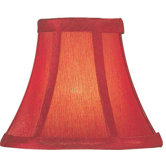 Candelabra Lamp Shade in Red Silk