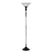Sovann  Torch Lamp in Aged Silver