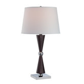 Celso One Light Table Lamp in Polished Steel/Dark Walnut