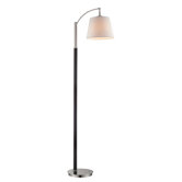 Lucio One Light Swing Arm Floor Lamp in Polished Steel