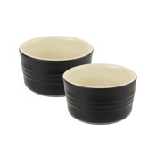 Stoneware Set of 2 Ramekins in Satin Black